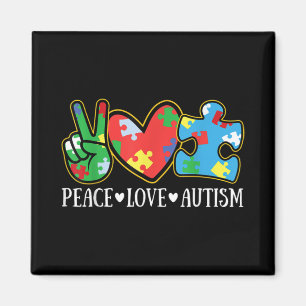 Medvetenhet om fred Kärlek Autism Pussel Ribbon Au Magnet