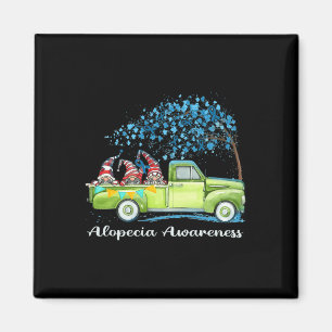 Medvetenhet om Gnomes Riding Lastbil Alopecia Magnet