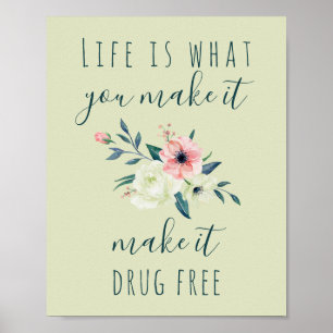 Medvetenhet om Grönt och Rosa av Blommigten mot na Poster