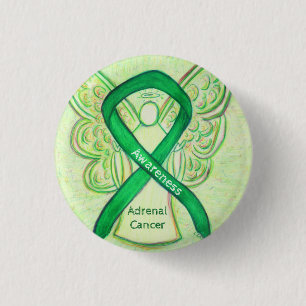 Medvetenhet om Grönt vid cancer Ribbon Angel Pin Knapp