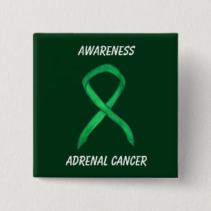 Medvetenhet om Grönt vid cancer Ribbon Pin Knapp