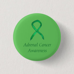 Medvetenhet om Grönt vid cancer Ribbon Pin Knapp