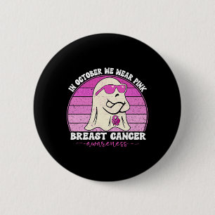 Medvetenhet om Groovy Breast Canceness Vi Bära Ros Knapp