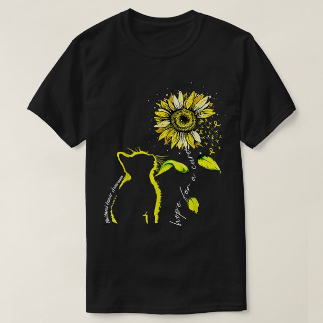 Medvetenhet om Gult om cancer i barndomen T Shirt (Design framsida)