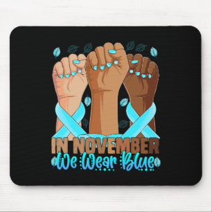 Medvetenhet om händer i november Bära Blue Musmatta