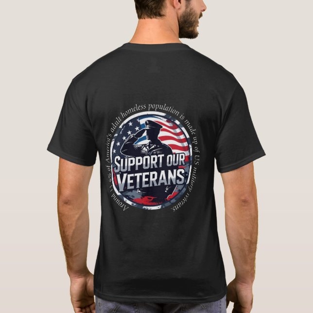 Medvetenhet om hemlösa veteraner t shirt (Baksida)
