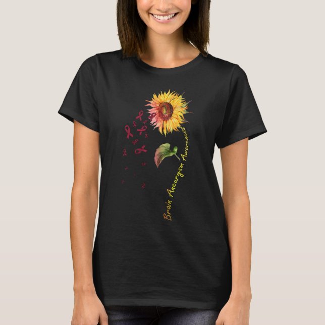 Medvetenhet om hjärnaneurysm Solros 1  T Shirt (Framsida)