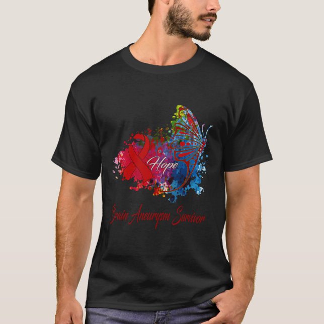 Medvetenhet om hjärnaneurysm  t shirt (Framsida)