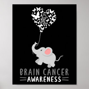 Medvetenhet om hjärncancer Elephant Brain Tumor G Poster