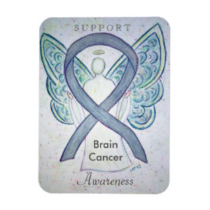 Medvetenhet om hjärncancer Grått Ribbon Angel Magn Magnet