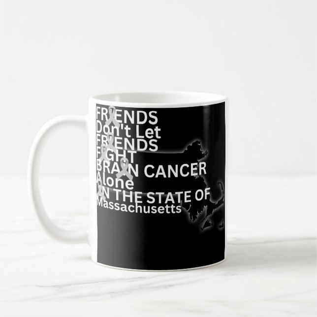 Medvetenhet om hjärncancer i Massachusetts  Kaffemugg (Vänster)