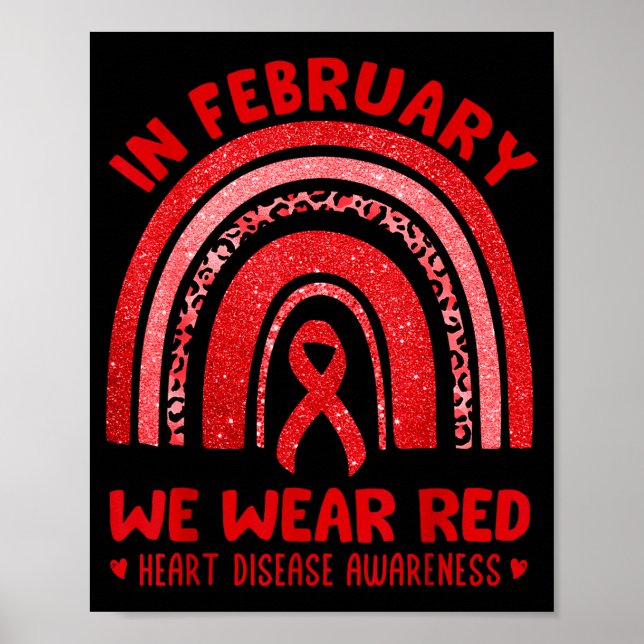 Medvetenhet om hjärtsjukdom regnbåge i februari Vi Poster (Framsidan)