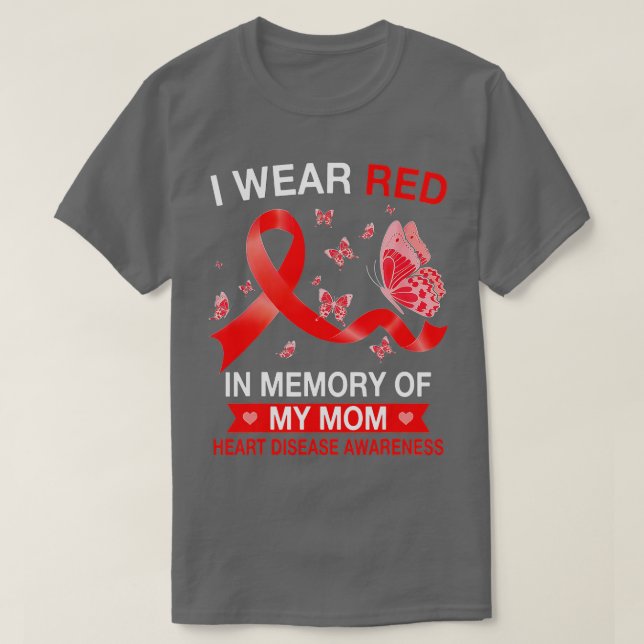 Medvetenhet om hjärtsjukdomar I Bära Red Butterfly T Shirt (Design framsida)