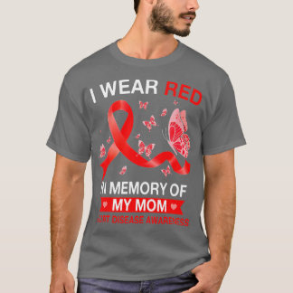 Medvetenhet om hjärtsjukdomar I Bära Red Butterfly T Shirt