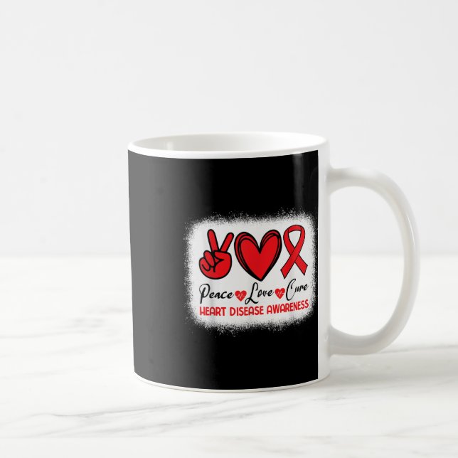 Medvetenhet om hjärtsjukdomar Peace Kärlek Cure Go Kaffemugg (Höger)