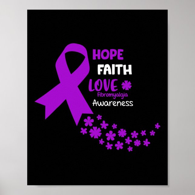 Medvetenhet om hoppet om Kärlek Fibromyalgia Awar Poster (Framsidan)