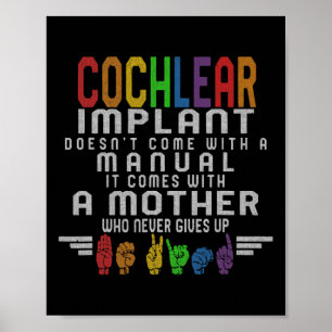 Medvetenhet om hörselnedsättning Mor Cochleaimplan Poster