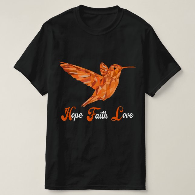 Medvetenhet om hummingBird Aml Leukemia T Shirt (Design framsida)