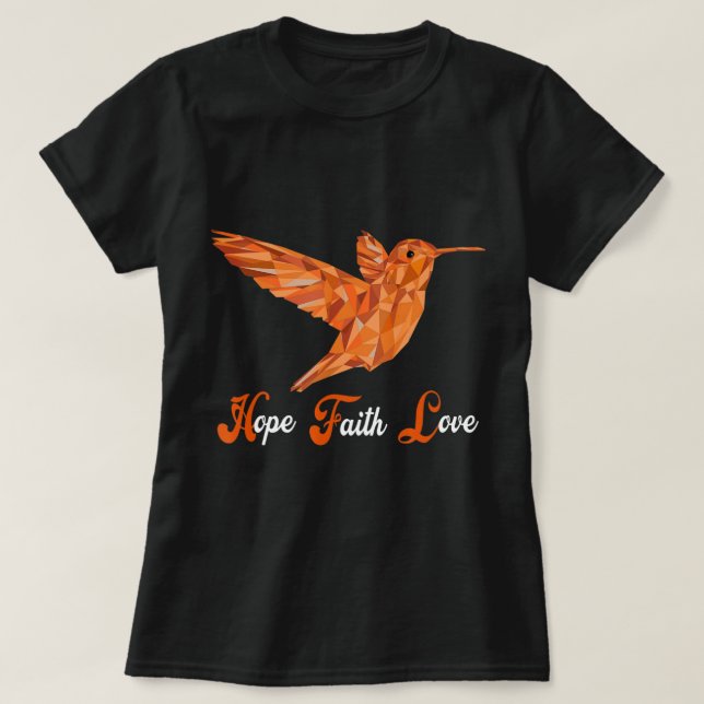 Medvetenhet om hummingBird Aml Leukemia T Shirt (Design framsida)