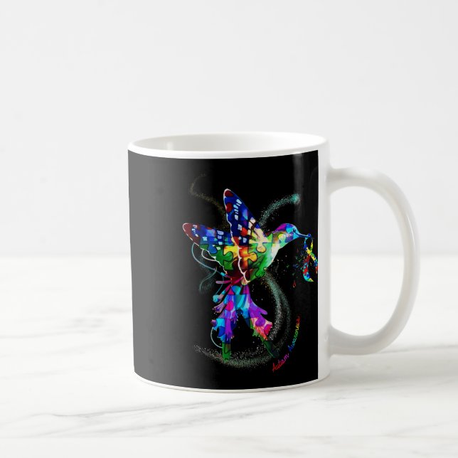 Medvetenhet om hummingbird Holding Puzzle Ribbon A Kaffemugg (Höger)
