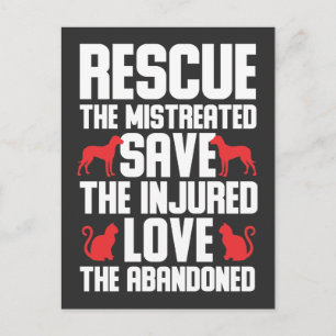 Medvetenhet om hund och Kat Kärlek Rädda djuren Vykort