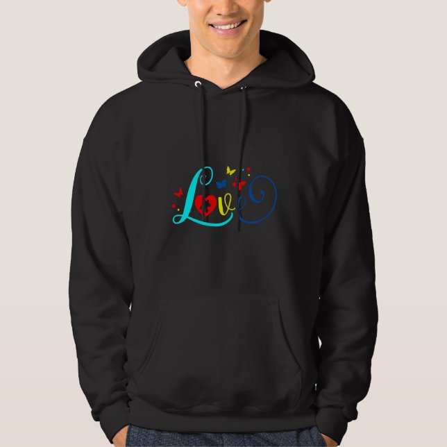 Medvetenhet om kärlek Autism Hoodie (Framsida)