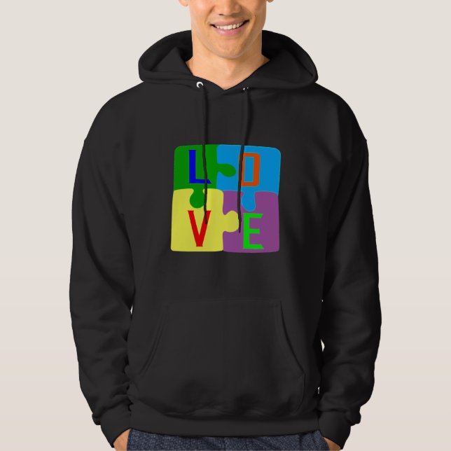 Medvetenhet om kärlek Autism Hoodie (Framsida)