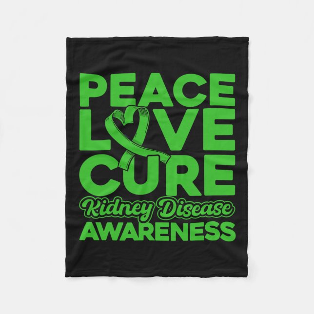 Medvetenhet om kärlek om njursjukdom fleecefilt (Framsidan)