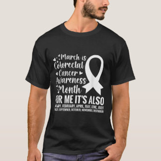 Medvetenhet om kolorektal cancer Månad Koloncancer T Shirt