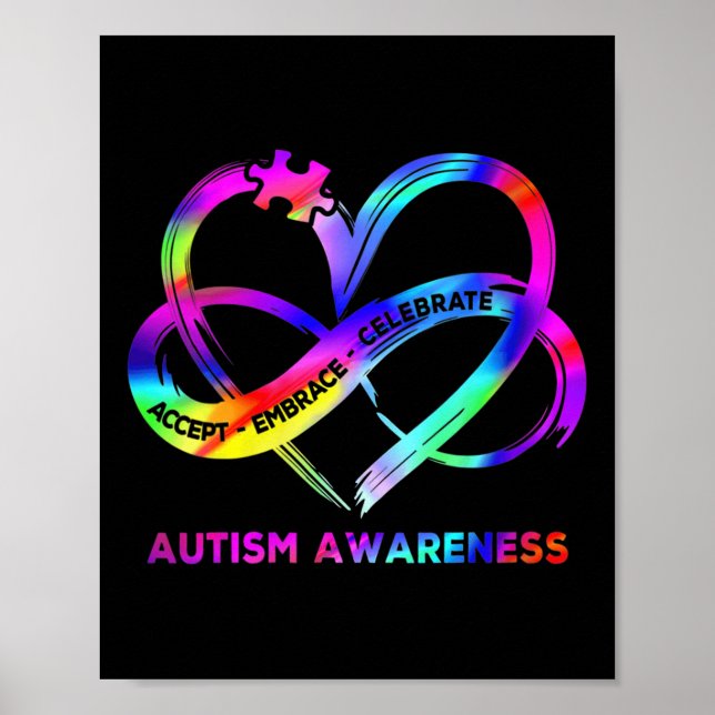 Medvetenhet om kvinnans oändlighet Heart Autism Aw Poster (Framsidan)