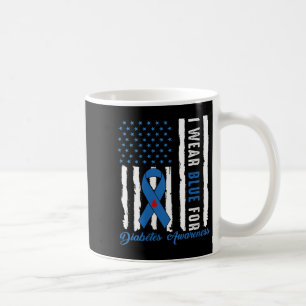 Medvetenhet om kvinnors diabetes Blue Ribbon Diabe Kaffemugg