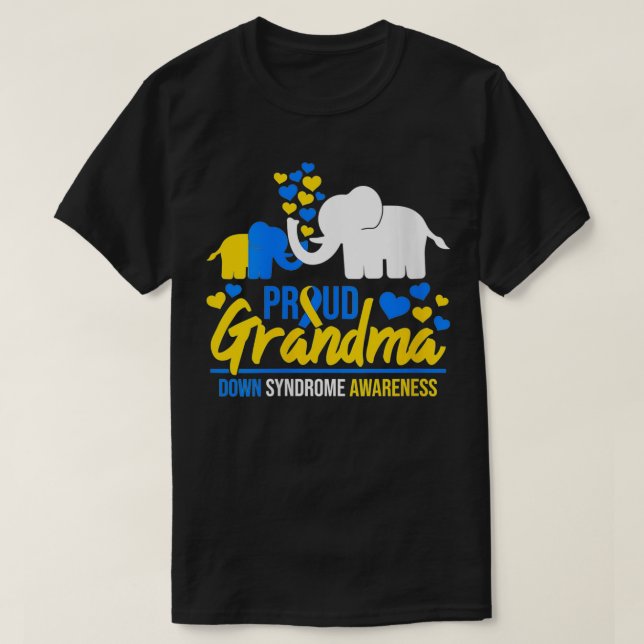 Medvetenhet om kvinnors proud Grandma World Down S T Shirt (Design framsida)