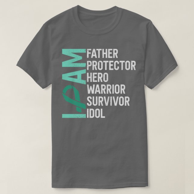 Medvetenhet om levercancer jag är Far Hero Warrior T Shirt (Design framsida)