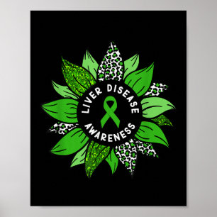 Medvetenhet om leversjukdom Månad utan blomma Leve Poster