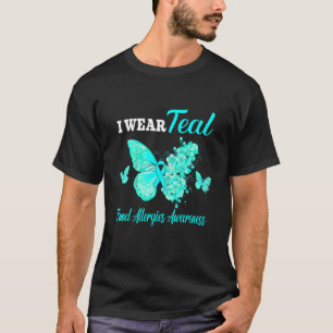 Medvetenhet om livsmedelsallergier I Bära Teal But T Shirt