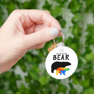Medvetenhet om mamma Bear Autism Nyckelring