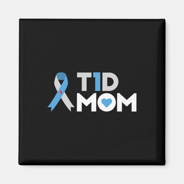 Medvetenhet om Mamma typ 1 Insulin Mor Magnet (Framsidan)