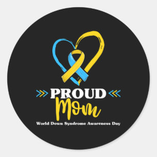Medvetenhet om Mamma vid Proud Down Syndrome Runt Klistermärke