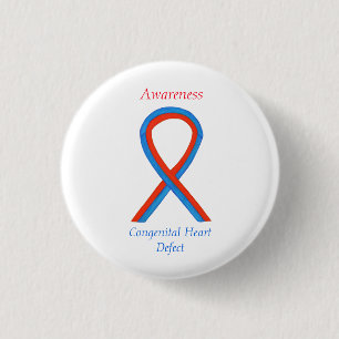 Medvetenhet om medfödd Hjärtsdefekt CHD Ribbon S Knapp