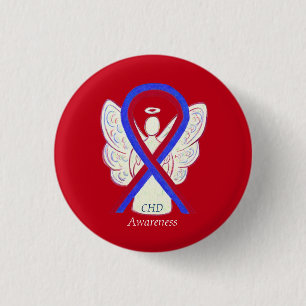 Medvetenhet om medfödd Hjärtsdefekt CHD Ribbon Sti Knapp