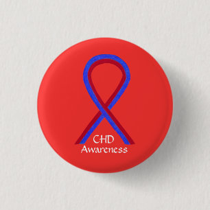 Medvetenhet om medfödd Hjärtsdefekt CHD Ribbon Sti Knapp