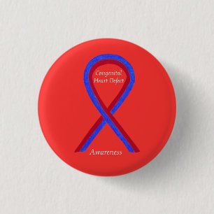 Medvetenhet om medfödd Hjärtsdefekt CHD Ribbon Sti Knapp