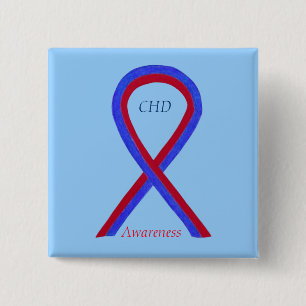 Medvetenhet om medfödd Hjärtsdefekt CHD Ribbon Sti Knapp