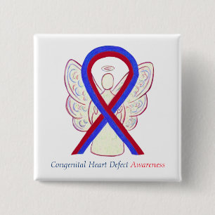 Medvetenhet om medfödd Hjärtsdefekt CHD Ribbon Sti Knapp