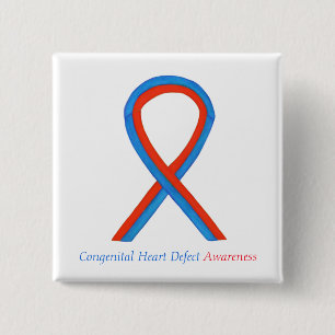 Medvetenhet om medfödd Hjärtsdefekt CHD Ribbon Sti Knapp