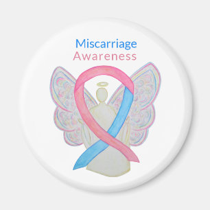 Medvetenhet om missfall Ribbon Angel Art Magnets Magnet