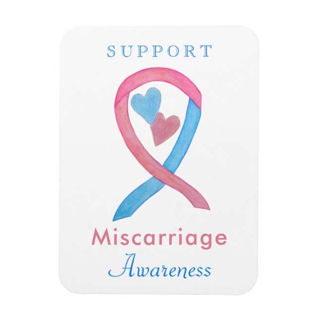 Medvetenhet om missfall Ribbon Heart Art Magnet (Vertikal)