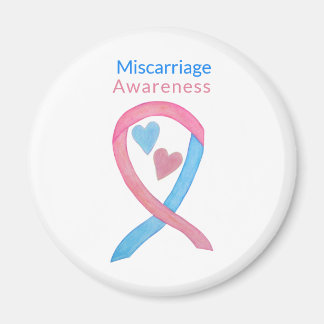 Medvetenhet om missfall Ribbon Heart Art Magnet