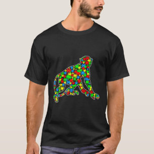 Medvetenhet om Monkey Funny Puzzle Animals Autism T Shirt