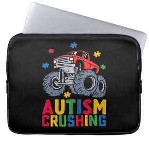 Medvetenhet om monstertruck för krossning av autis laptop fodral